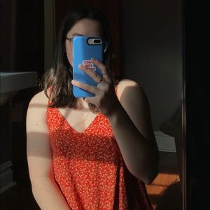 Flowery Strappy Tank Top